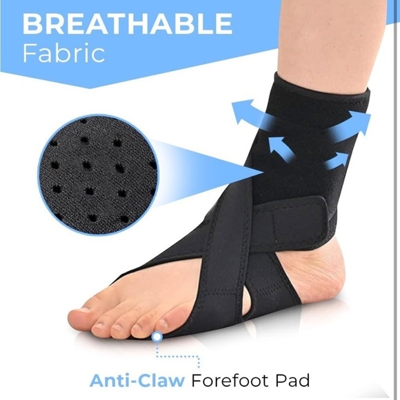 Brand New AFO Foot Drop Ankle Brace Black Neoprene Right Foot Walking Support - Picture 12 of 13